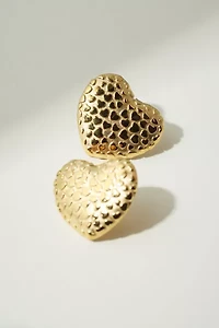 The M Jewelers Textured Heart Earrings