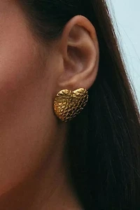 The M Jewelers Textured Heart Earrings