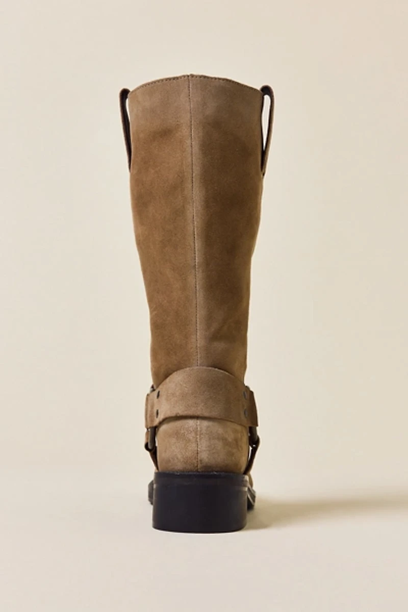 UO Suede Moto Harness Boots