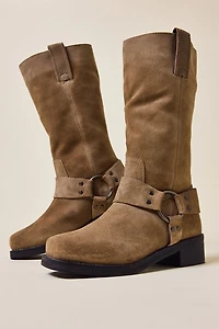 UO Suede Moto Harness Boots