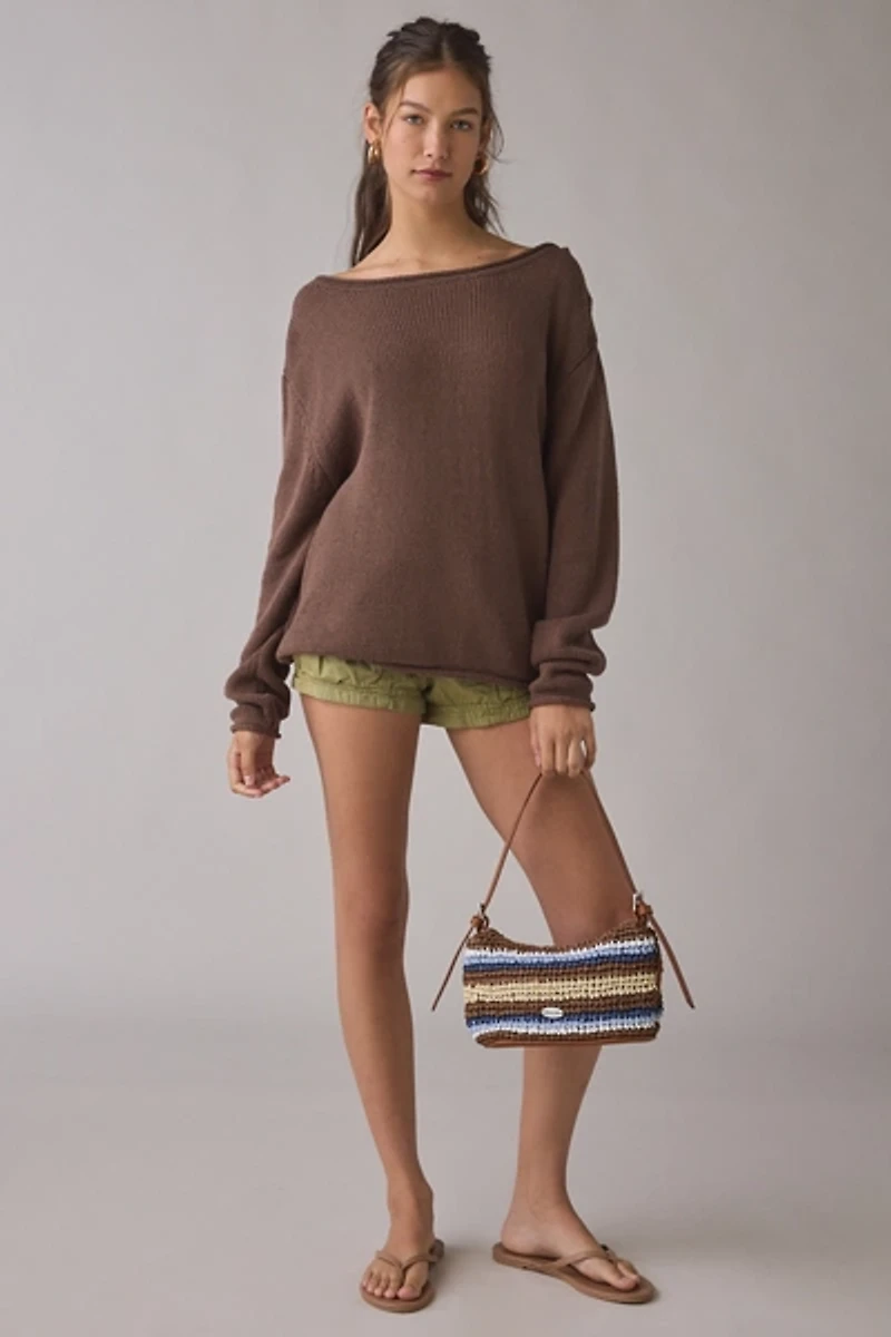 BDG Nola Cotton Blend Oversized Boatneck Sweater
