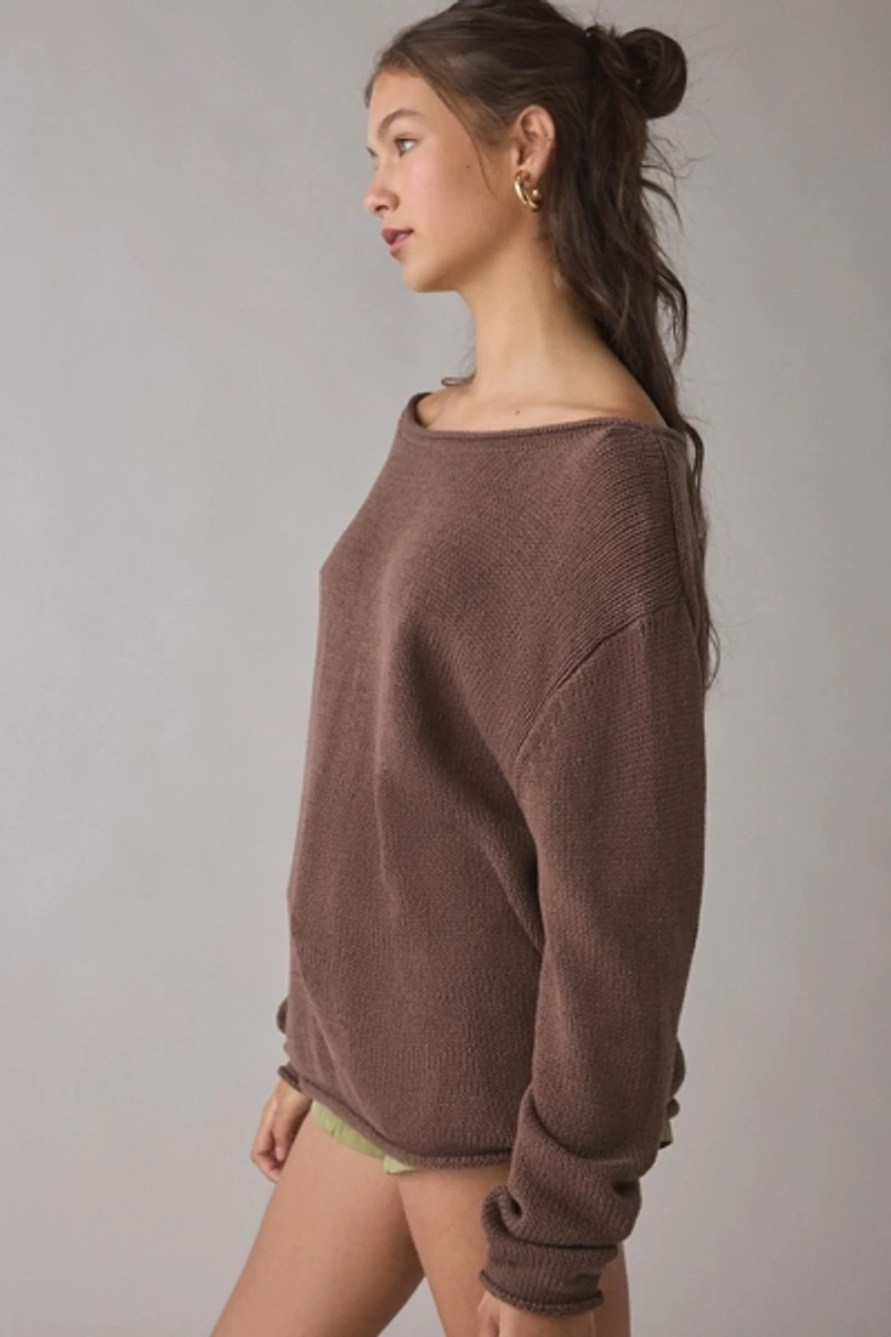 BDG Nola Cotton Blend Oversized Boatneck Sweater
