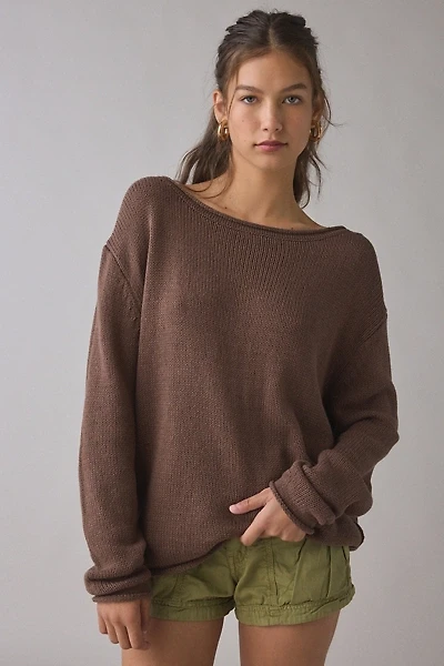 BDG Nola Cotton Blend Oversized Boatneck Sweater