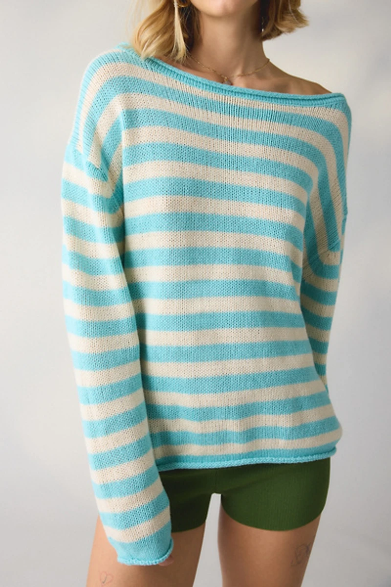BDG Nola Cotton Blend Oversized Boatneck Sweater
