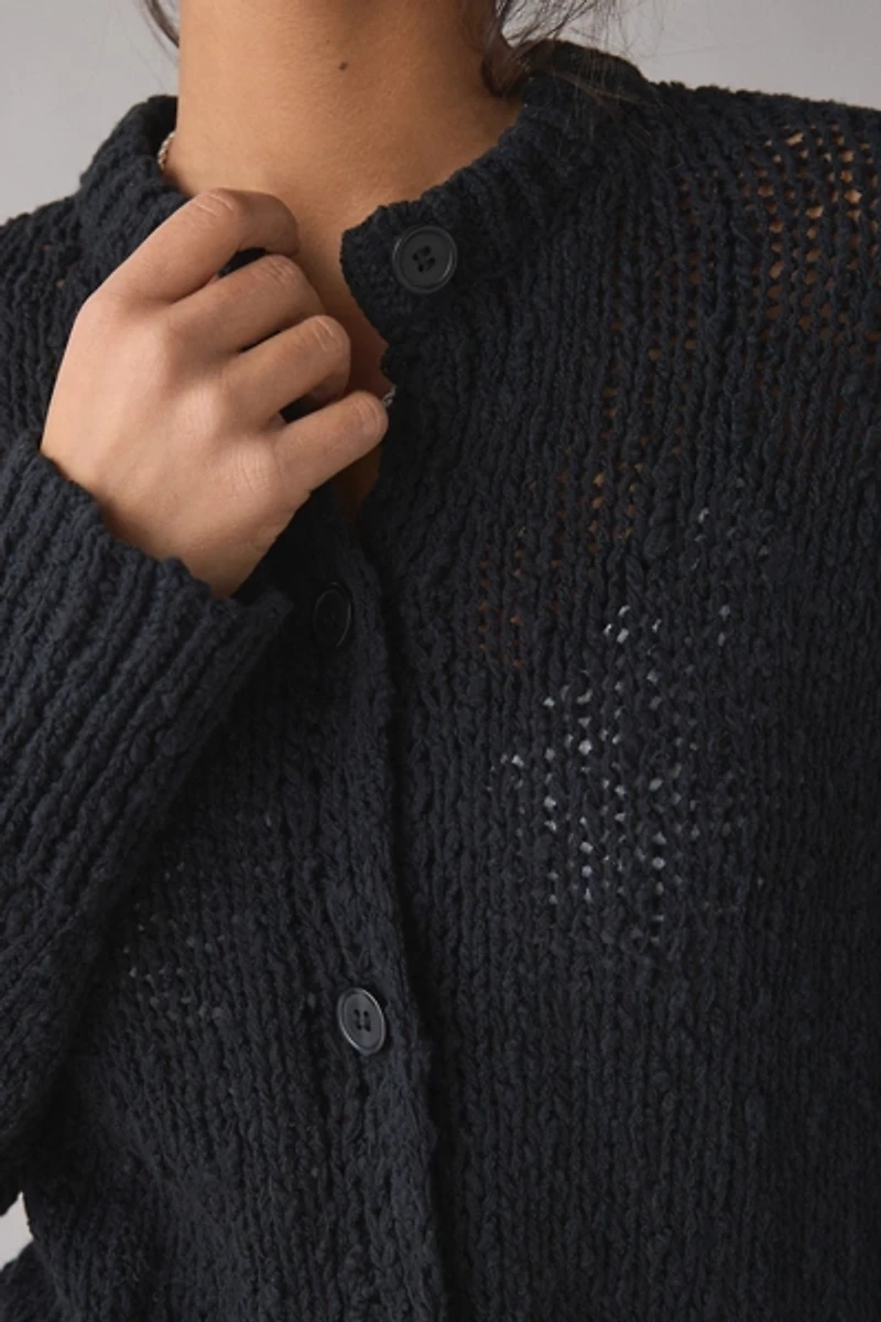 BDG Bridget Cotton Slub Knit Oversized Cardigan