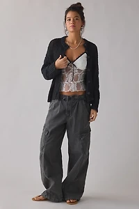 BDG Bridget Cotton Slub Knit Oversized Cardigan