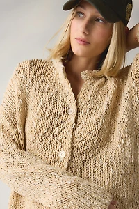 BDG Bridget Cotton Slub Knit Oversized Cardigan