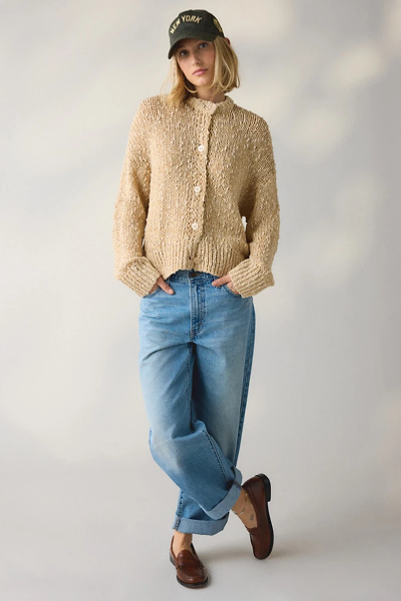 BDG Bridget Cotton Slub Knit Oversized Cardigan
