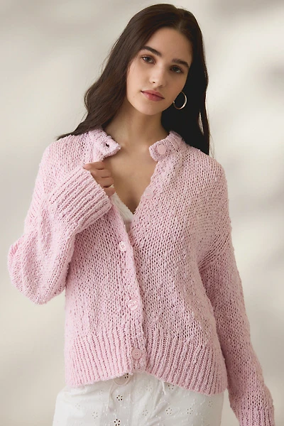 BDG Bridget Cotton Slub Knit Oversized Cardigan
