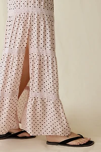 Daisy Street On The Dot Tiered Lace Trim Maxi Skirt