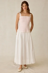 Daisy Street Sherbert Peplum Lace Trim Tank Top