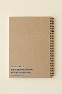 And Here We Are Delft Tile Patterned Notebook