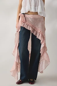 Daisy Street Pretty Paisley Sheer Wrap High-Low Maxi Skirt