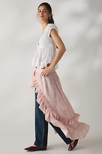 Daisy Street Pretty Paisley Sheer Wrap High-Low Maxi Skirt