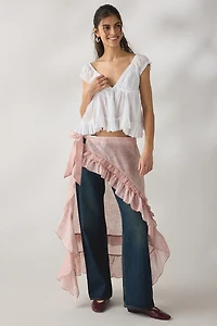 Daisy Street Pretty Paisley Sheer Wrap High-Low Maxi Skirt