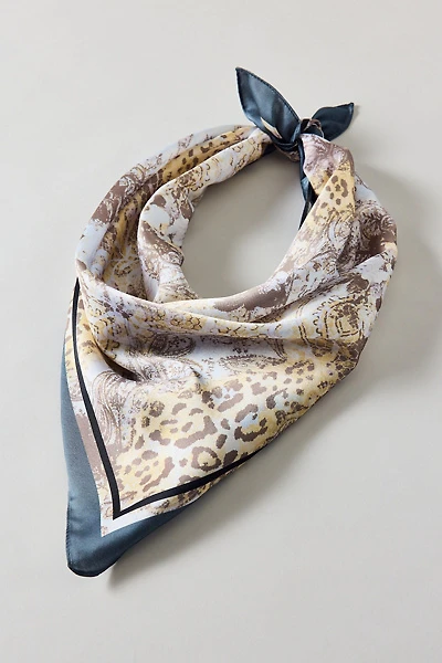 Mixed Animal Print Satin Scarf