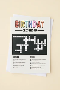 Crossword Puzzle Birthday Card