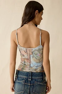 Daisy Street Chateau Graphic Cropped Cami