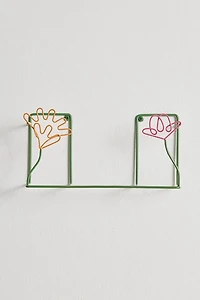 Floral Iron Vinyl Record Wall Shelf