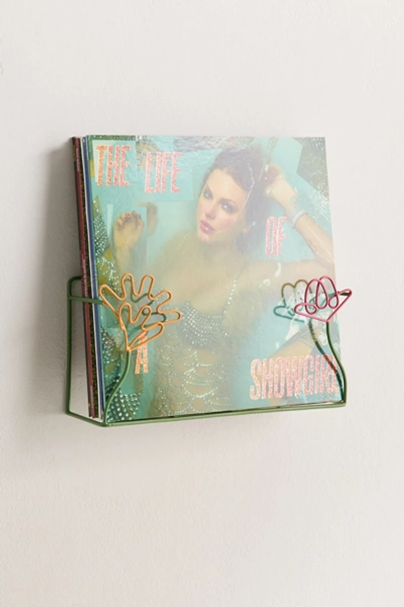 Floral Iron Vinyl Record Wall Shelf