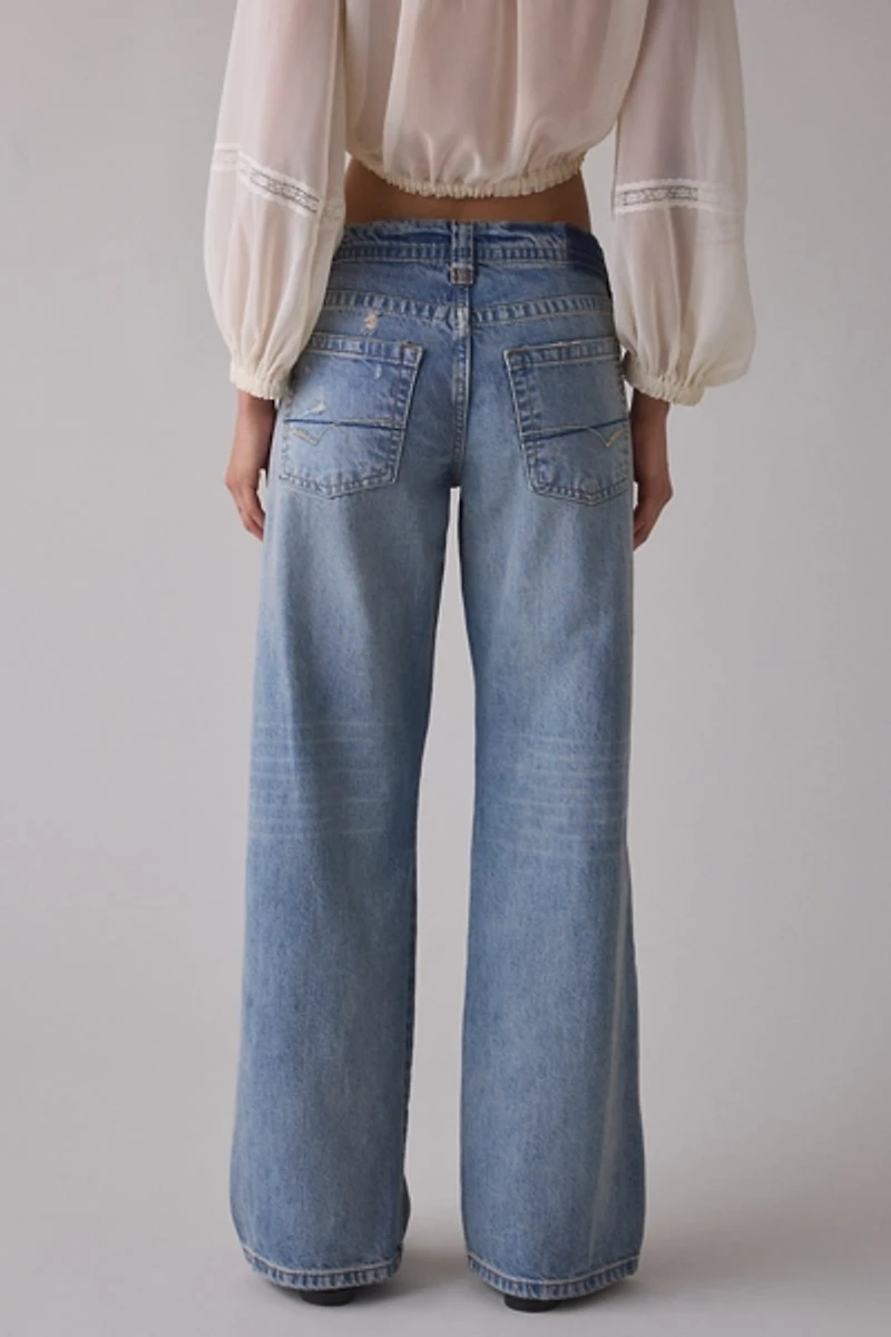 BDG Kayla Rip + Repair Embellished Low-Rise Jean