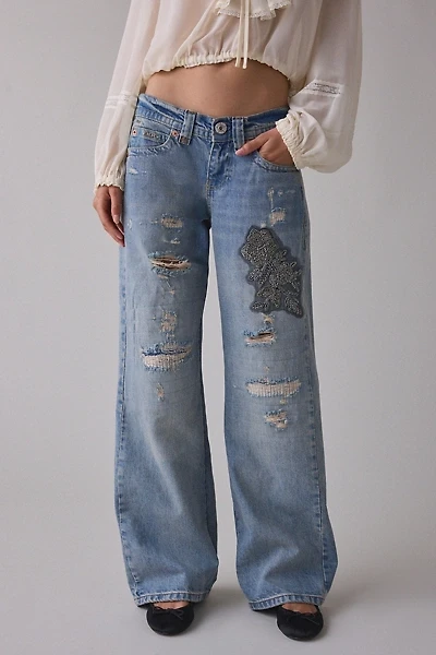 BDG Kayla Rip + Repair Embellished Low-Rise Jean