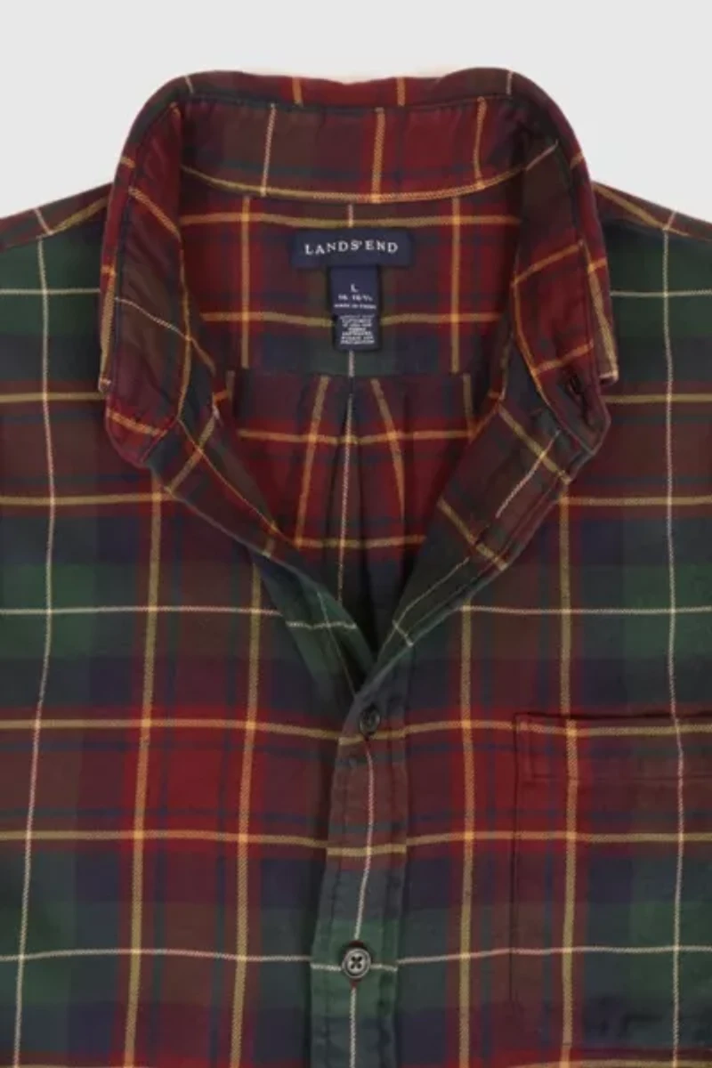 Vintgage Plaid Flannel Button-Down Shirt