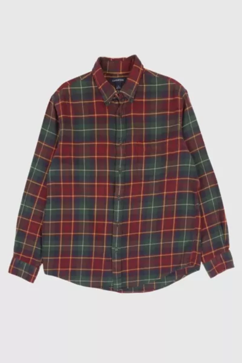 Vintgage Plaid Flannel Button-Down Shirt