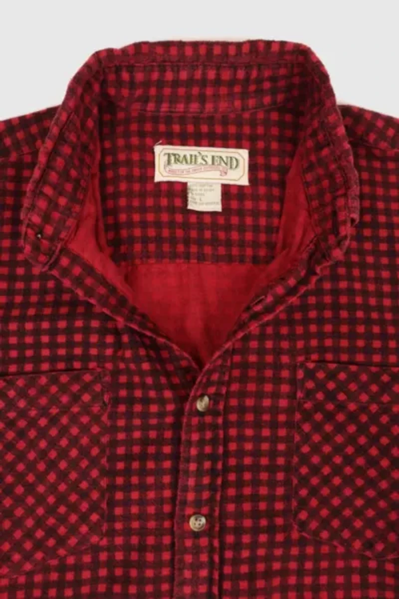 Vintage Red Flannel Button-Down Shirt