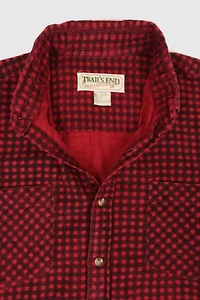 Vintage Red Flannel Button-Down Shirt