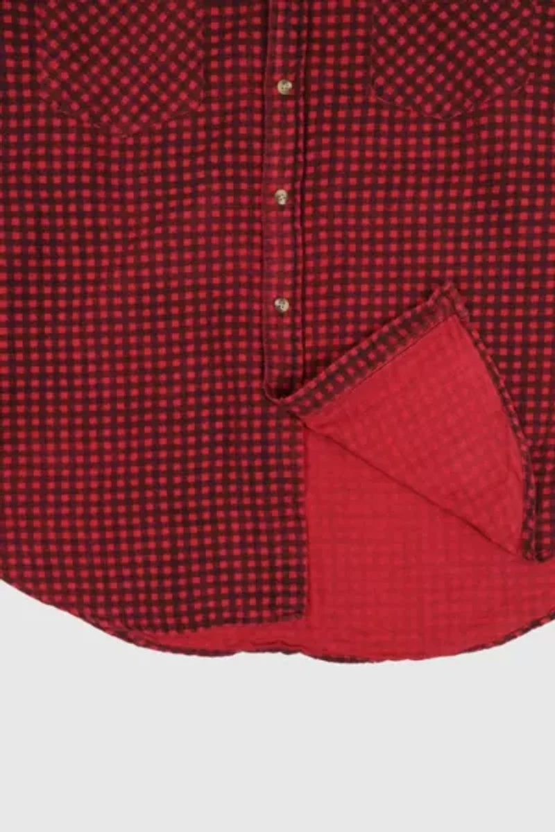 Vintage Red Flannel Button-Down Shirt