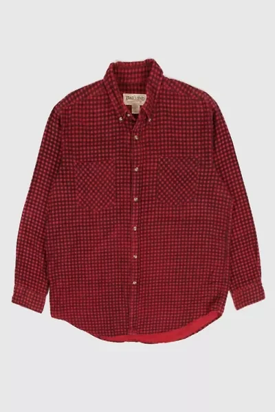 Vintage Red Flannel Button-Down Shirt