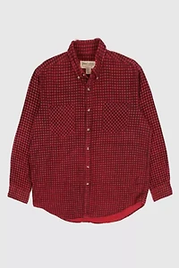 Vintage Red Flannel Button-Down Shirt