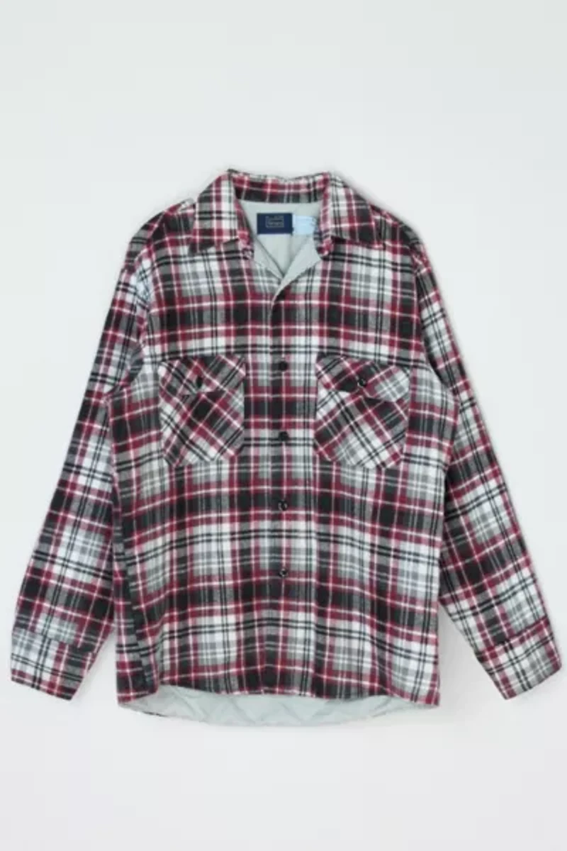 Vintage 70s Black & Red Quilted-Lined Flannel Shirt