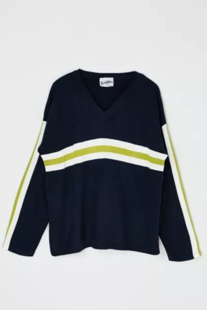 Vintage 90s Striped V-Neck Sweater