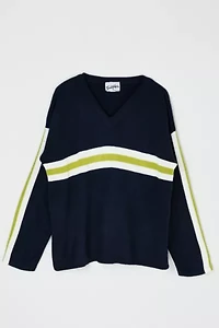 Vintage 90s Striped V-Neck Sweater