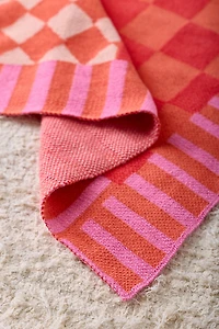 Calhoun & Co. Diamond Checkerboard Knit Throw Blanket