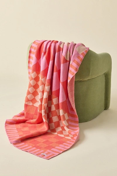 Calhoun & Co. Diamond Checkerboard Knit Throw Blanket