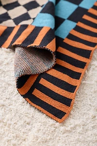 Calhoun & Co. Diamond Checkerboard Knit Throw Blanket