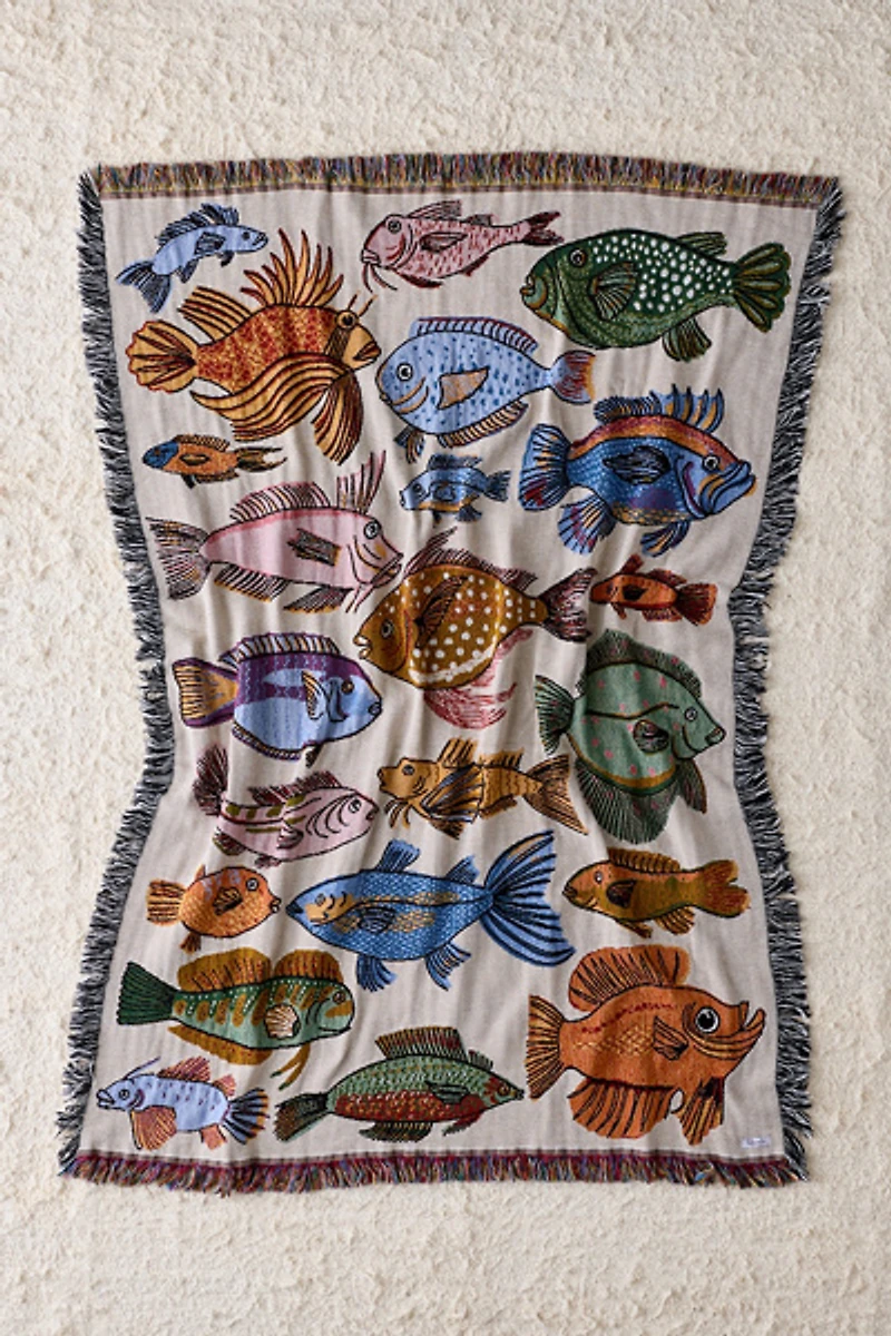 Calhoun & Co. Go Fish Tapestry Throw Blanket