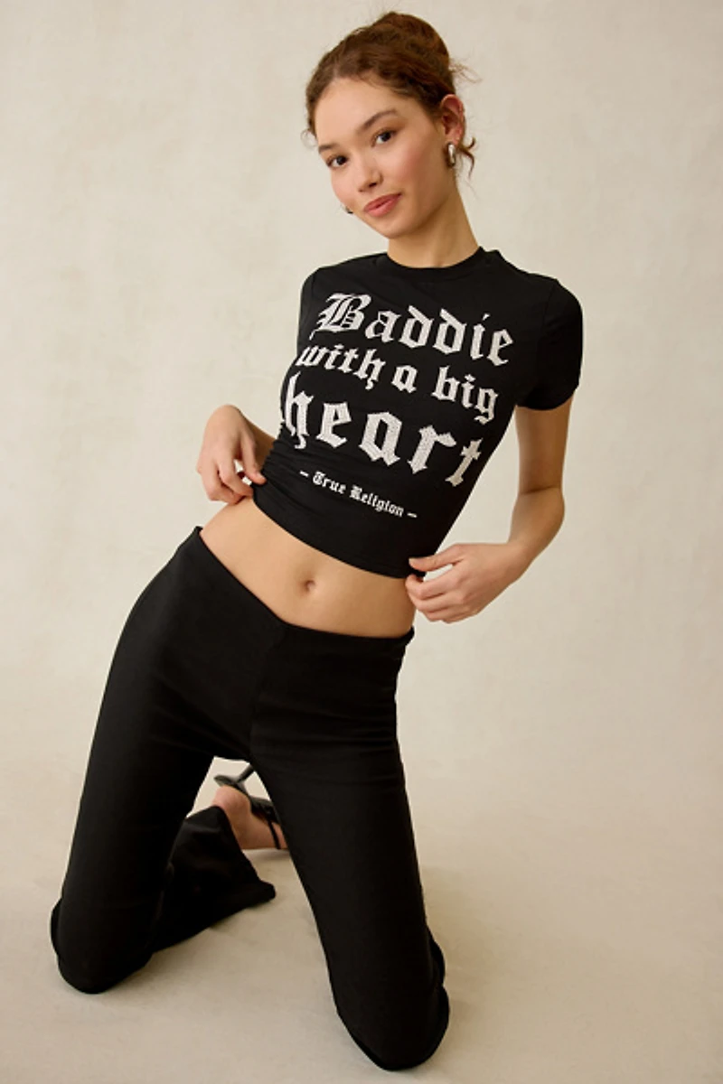 True Religion Crystal Graphic Baby Tee