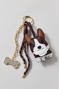 Corded Faux Leather Dog Keychain