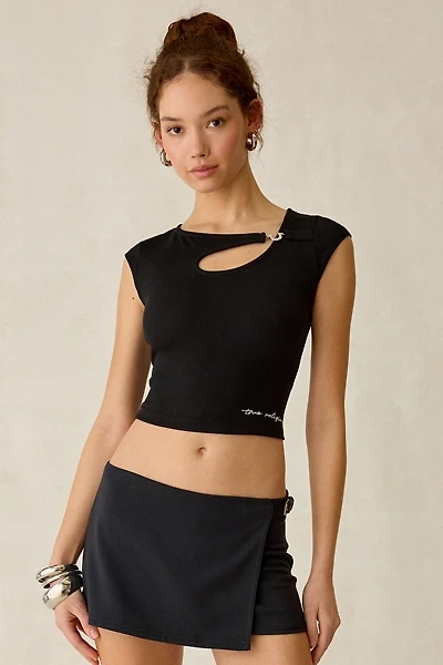 True Religion Crystal Horseshoe Keyhole Cut-Out Top