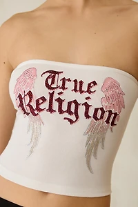 True Religion Crystal Wings Graphic Tube Top