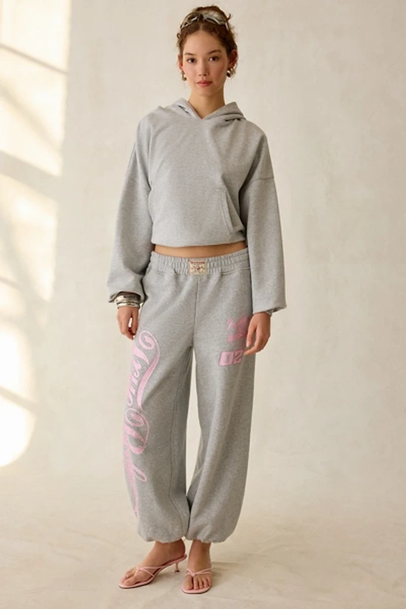 True Religion Big T Crystal Graphic Baggy Jogger Sweatpant