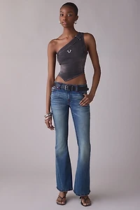 True Religion Asymmetric One-Shoulder Denim Top