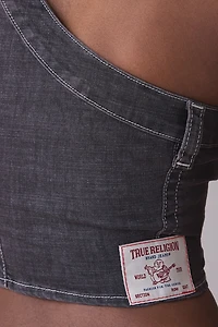 True Religion Asymmetric One-Shoulder Denim Top