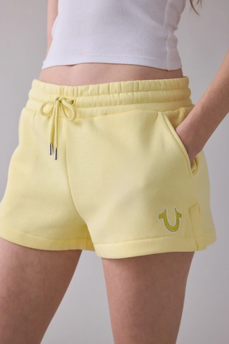 True Religion Crystal Embroidered Lounge Short
