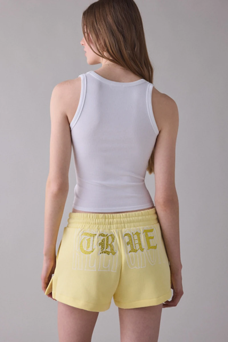 True Religion Crystal Embroidered Lounge Short