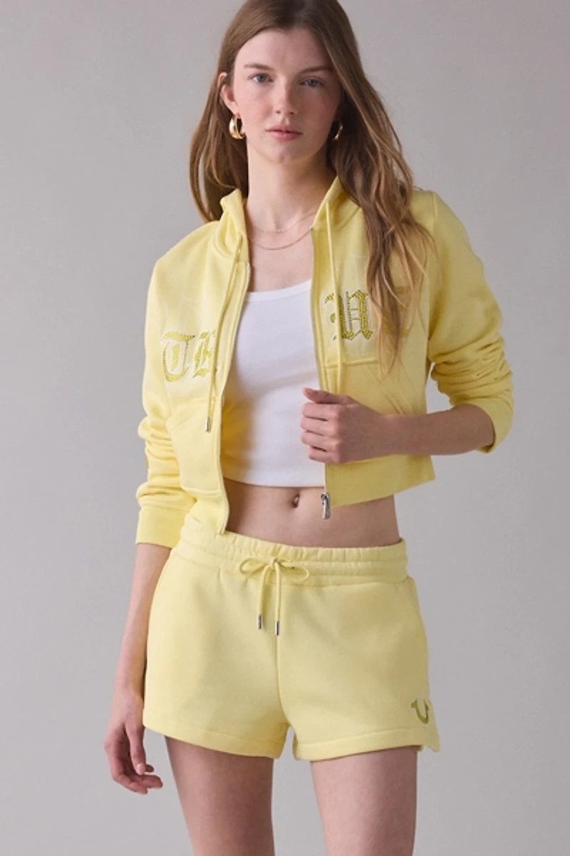 True Religion Crystal Embroidered Lounge Short